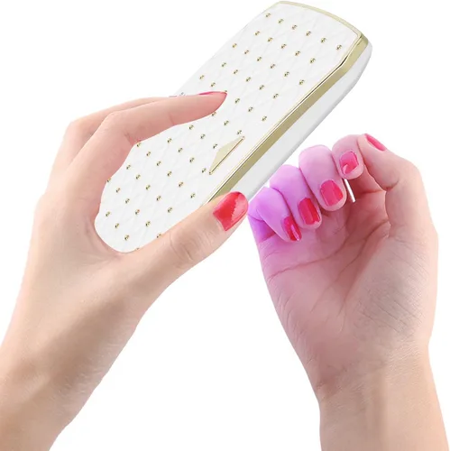 Vista 9 de Mini secador de uñas, lámpara LED de uñas de 36 W, plegable, portátil, 12 chips de luz de alta eficiencia, material ABS, blanco
