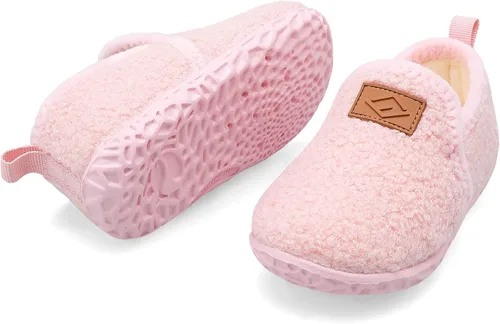 Vista 6 de Lefflow - Pantuflas para niños y niñas, zapatos de casa sin cordones para bebés, zapatos ligeros para caminar al aire libre