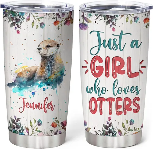 Vista 25 de Hyturtle Regalos personalizados para los amantes de los osos – Just A Girl Who Loves Bears - Vaso de acero inoxidable con nombre personalizado de 20