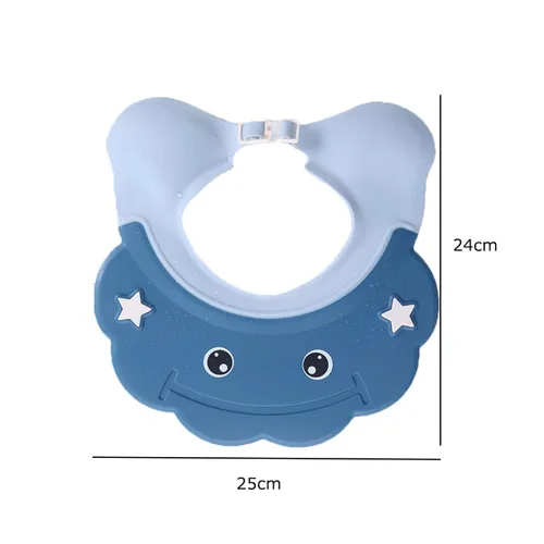 Vista 7 de 2 piezas de gorro de ducha para bebé, sombrero de baño ajustable para bebés, protección para orejas de baño, protección para la cabeza, champú