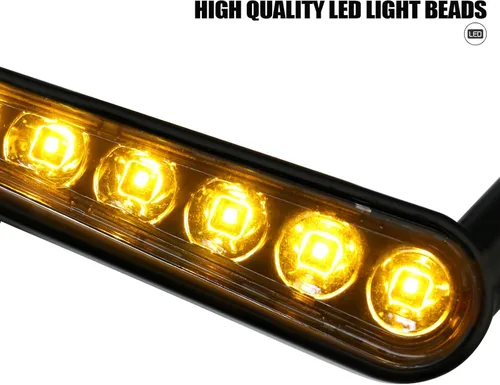 Vista 3 de Espejos retrovisores Muscle Pacewalker con luces LED de señales direccionales para H-arley Davidson VROD V-Rod VRSCF Negro