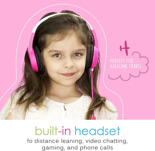 Vista 4 de MEE Audio KidJamz - 3 auriculares de escucha segura para niños con limitador de volumen y micrófono integrado, auriculares ajustables en la oreja