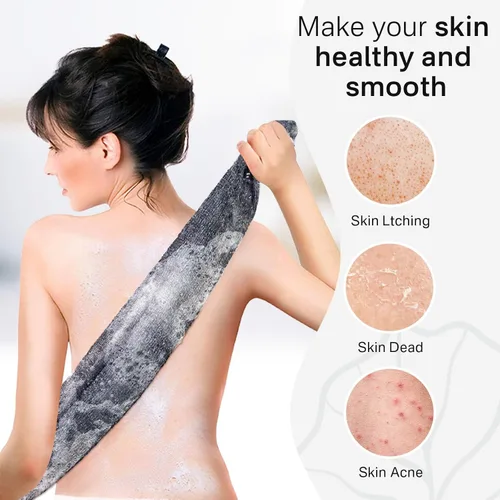 Vista 9 de Yiclick Exfoliante corporal, limpiador de espalda para ducha y baño, paño de lavado japonés, toalla exfoliante para hombres y mujeres, exfoliante