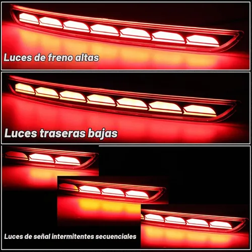 Vista 4 de Reflectores LED rojos para parachoques trasero, luces antiniebla, de freno, de cola, de señal de giro, plug and play, compatibles con Honda CIVIC
