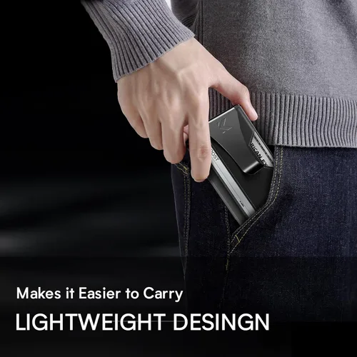 Vista 6 de KEYMARX Cartera minimalista con ventana de identificación y bolsillo EDC con bolsillo desplegable para tarjetas, bloqueo RFID, billetera delgada
