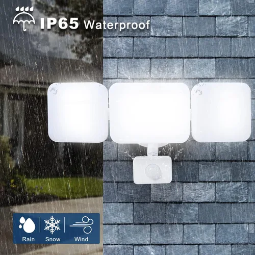 Vista 7 de EMANER Luz de inundación controlada por interruptor, impermeable, luz de seguridad con cable de 110 V siempre encendida, luz exterior regulable