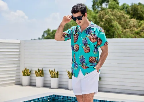 Vista 5 de Goodstoworld Camisas hawaianas con botones novedosas para hombre