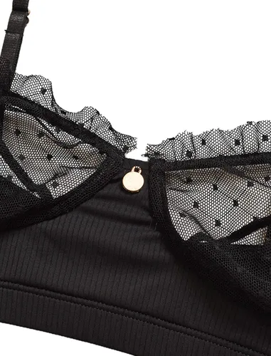 Vista 3 de Remidoo Conjunto de lencería de 2 piezas de brasier y bragas de encaje para mujer