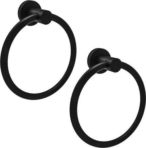 Vista 8 de RARXTR Toallero de níquel cepillado, soporte para toallas de mano para baño, cocina, base redondeada moderna, montaje en pared, acero inoxidable