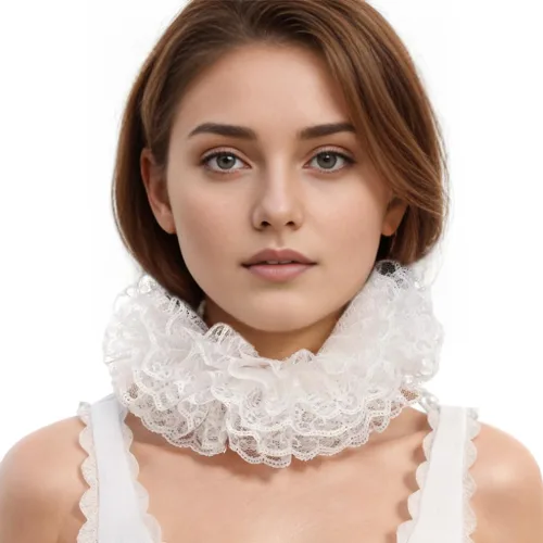 Vista 40 de BLESSUME 1 cuello de encaje renacentista con volantes