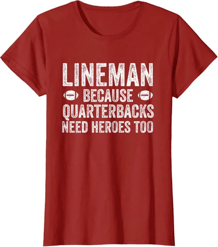 Vista 80 de Lineman Because Quarterbacks Need Heroes Camiseta de fútbol linieros S Negro