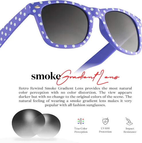Vista 4 de Retro Rewind Gafas de sol vintage de lunares para mujer UV400