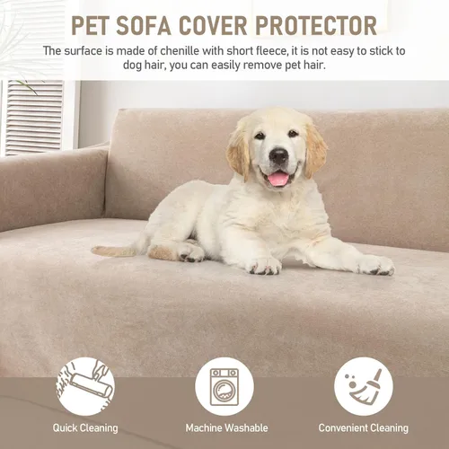 Vista 5 de Foreate Fundas de sofá 100% impermeables para mascotas, fundas de sofá lavables, funda para sofá seccional de 3 cojines, protector de sofá a prueba