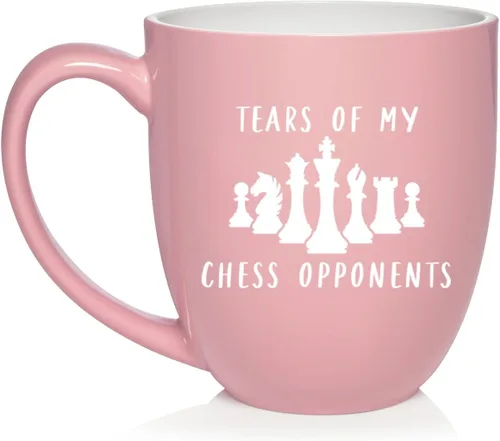 Vista 10 de Daylor Taza de café de cerámica con diseño de los oponentes de las lágrimas de mi ajedrez, regalo para ella, él, amigo, compañero de trabajo