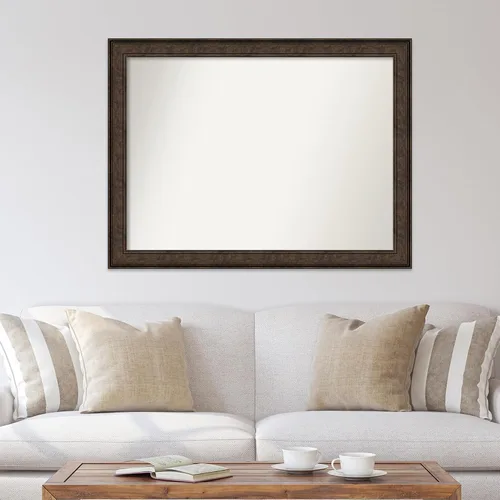 Vista 164 de Amanti Art Espejo de pared personalizado no biselado (25 x 25 pulgadas), marco de bronce acentuado, varios tamaños personalizados, espejo de baño