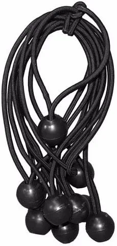 Vista 5 de Wideskall® Cuerda elástica de bola resistente de 6 pulgadas, correa de amarre para toldo, color negro (paquete de 6)