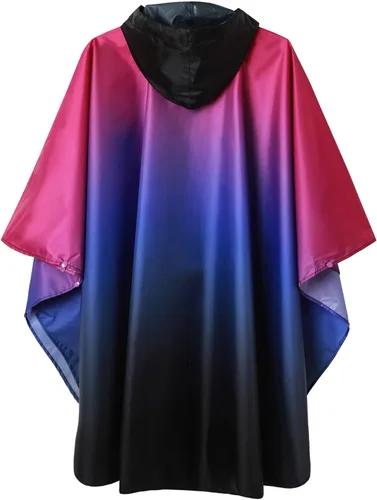 Vista 2 de SaphiRose Unisex Rain Poncho Raincoat Hooded for Adults Women with Pockets
