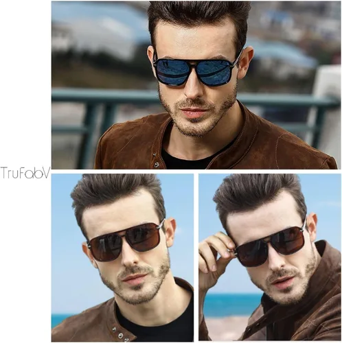 Vista 2 de Gafas de sol estilo aviador cuadradas retro para mujeres y hombres, de los años 70 y 80, estilo vintage, estilo aviador grande
