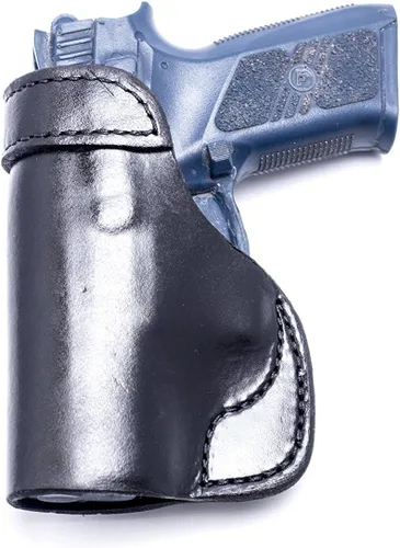 Vista 3 de OUTBAGS USA LS2 Full Grain Heavy Leather IWB Holster for CZ-USA CS75 P-07 9mm - Concealed Carry Gun Holster Handcrafted in USA