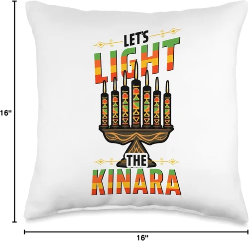 Vista 4 de African American Pride & Kwanzaa by NLTS Let's Light The Kinara Kwanzaa - Almohada para velas, 16 x 16 pulgadas, multicolor