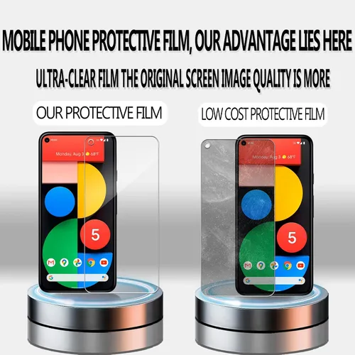 Vista 7 de Marco de fácil alineación diseñado para Google Pixel 5a 5G Protector de pantalla de vidrio templado 2 unidades Protector de lente de cámara