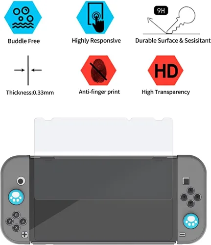 Vista 4 de GUTIAL Funda acoplable para Nintendo Switch OLED modelo 2021 - Bonita funda protectora para Nintendo Switch OLED de 7 pulgadas y controlador Joy-Con