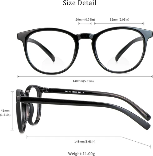 Vista 7 de LifeArt - Lentes con bloqueo de luz azul para leer en el computador