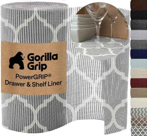 Vista 18 de GORILLA GRIP powerGRIP - Forro para estante de cajón y gabinete, agarre grueso y fuerte, forros no adhesivos que protegen armarios de cocina
