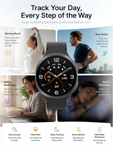Vista 2 de Samsung Galaxy Watch 8 (2025) 40mm Bluetooth Smartwatch, Versión de EE. UU. – Seguimiento de fitness y sueño, puntuación de energía, monitor