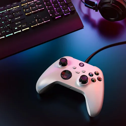 Vista 5 de Wired Controller for Xbox One with Joystick and Vibration, Gaming Controller USB Gamepad Joypad Controller Compatible with Xbox Series XS, Xbox One