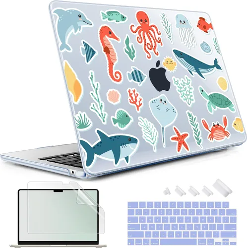 Vista 25 de May Chen Funda rígida de plástico para MacBook Air de 13.6 pulgadas 2026 2025 2024-2022 M5 A3449 M4 A3240 M3 A3113 M2 A2681, carcasa rígida