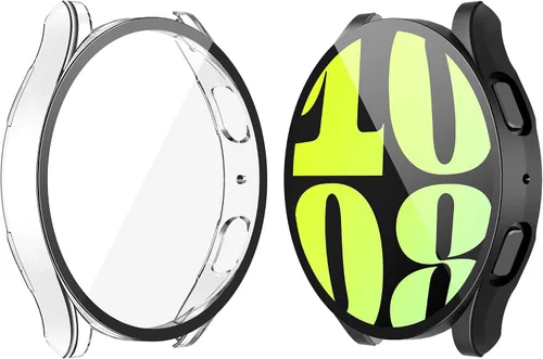 Vista 8 de Langboom Funda rígida negra compatible con Samsung Galaxy Watch 5 Galaxy Watch 4 de 1.575 pulgadas (1.575 in) con protector de pantalla, protector