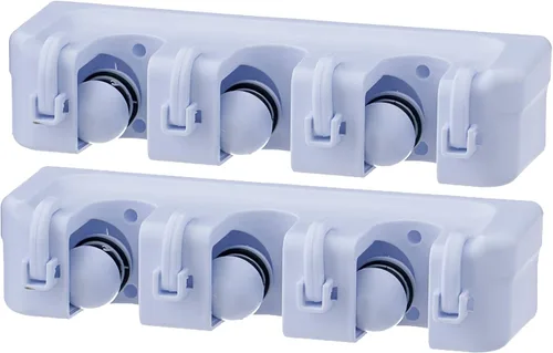 Vista 7 de Superio Soporte de pared para fregona y escoba (negro) Herramientas de limpieza Organizador de pared, 5 ranuras para estante y 6 ganchos