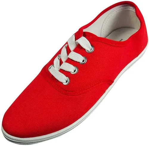 Vista 8 de Easy USA - Zapato de lona con cordones para mujer con plantilla acolchada
