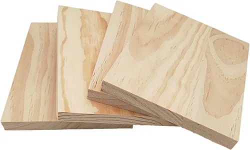 Vista 18 de 4 tableros rectangulares de madera sin terminar para manualidades, bloques de madera de corte en blanco de 8 x 6 x 0.8 pulgadas para tallar madera