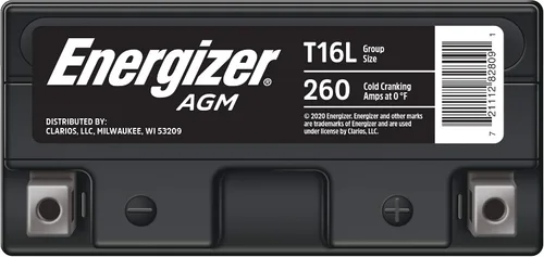 Vista 5 de Energizer - Batería ET16L T16L AGM para motocicleta y ATV de 12 V, 260 amperios de arranque en frío y 19 Ahr. Reemplaza: CTX19L-BS, T16L y otros