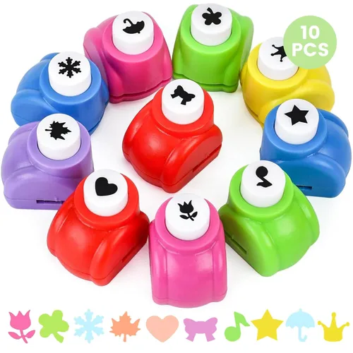 Vista 9 de LOVEINUSA Juego de 10 perforadoras con forma de animal terrestre para manualidades, álbumes de recortes, papel de seda para bolsas de regalo, papel