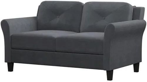 Vista 4 de Hawthorne Collections Sofá biplaza de tapicería duradera de microfibra de fácil montaje de transición en gris oscuro