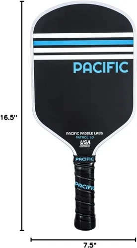 Vista 7 de Patrol 1.0 Paleta de pickleball, fibra de vidrio, 0.512 in, raqueta de pickleball aprobada por USAPA, textura de grano abrasivo de carbono, giro
