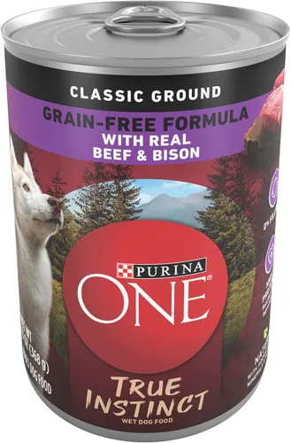Vista 3 de Purina ONE Comida húmeda para perros, SmartBlend con carne de res real y salmón capturado en la naturaleza, lata de 13 onzas