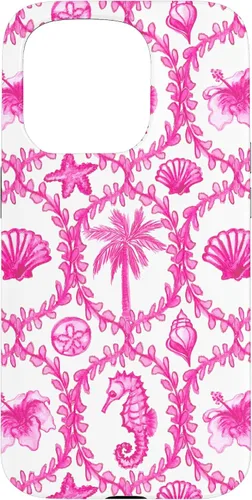 Vista 14 de Funda rosa hawaiana para iPhone 16 Coastal Nieta Coco Girl Preppy