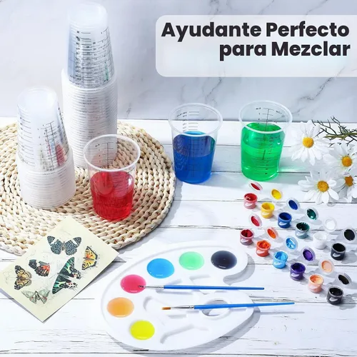 Vista 6 de Yunsailing - Paquete de 50 tazas medidoras desechables de 8 onzas para resina epoxi