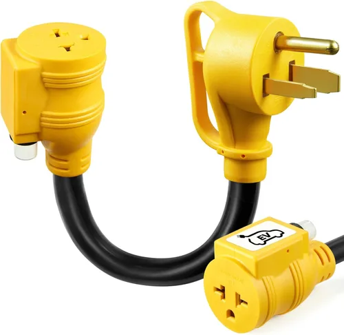 Vista 9 de Adaptador de enchufe macho NEMA N6-30P de 30Amp a enchufe de secadora a adaptador de cargador EV de 6-20R, enchufe de secadora de 3 clavijas de 30A