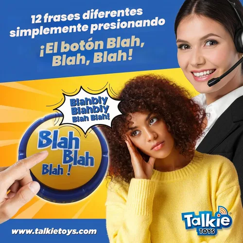 Vista 2 de Botón Blah (Incluye 12 frases Blah hilarantes)