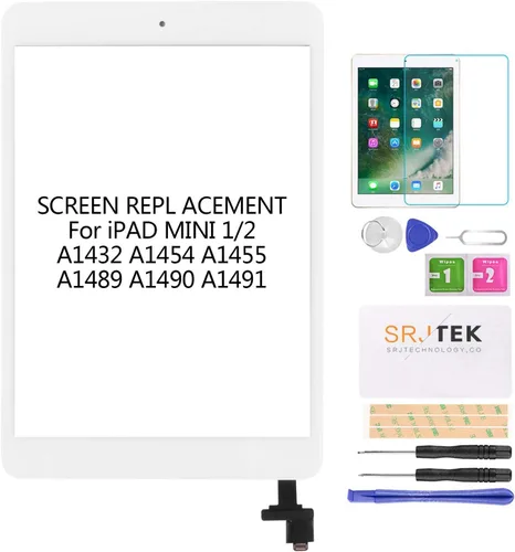 Vista 3 de Digitalizador de pantalla táctil para iPad Mini 1 2 A1432 A1454 A1455 A1489 A1490 piezas de pantalla de repuesto, con chip IC, botón de inicio