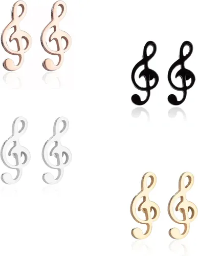 Vista 9 de Pendientes de trompeta - Joyas de guitarra - Pendientes de clave de agudos - Pendiente de nota musical - Saxofón Trambone El acordeón