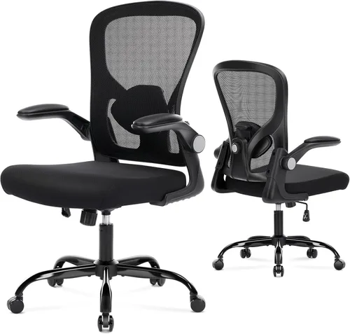 Vista 8 de Silla de oficina ergonómica, cómoda silla de escritorio de oficina para computadora, color negro