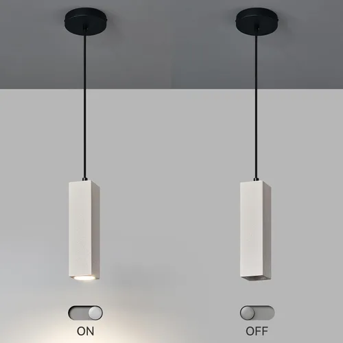 Vista 7 de Lámpara colgante lineal de hormigón, LED industrial colgante de cemento colgante para cocina, isla, comedor, dormitorio, mesita de noche, pequeñas