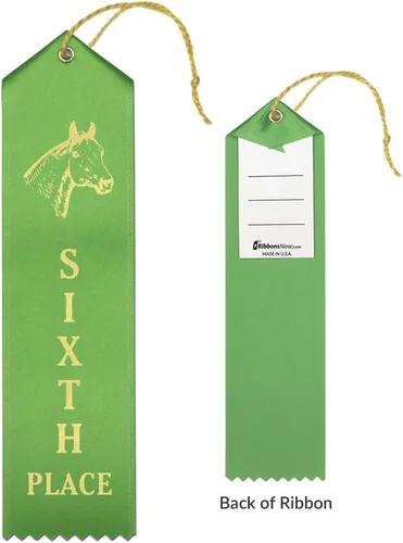 Vista 7 de RibbonsNow Cintas de espectáculo de caballos 1er - 6º lugar - 72 cintas en total - 12 cada lugar con tarjeta y cuerda