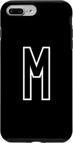 Vista 12 de Funda con monograma inicial favorita para iPhone 13 Pro Max Letra M, color blanco y negro